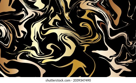 Black fluid art background with gold accents. Liquid marble. Art, 3D. Animals, giraffe