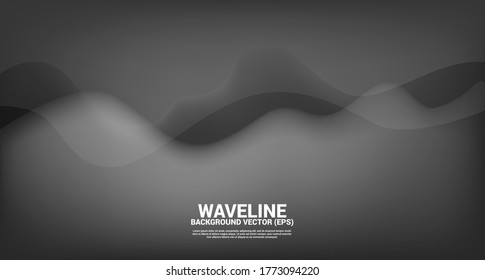 black fluid curve shape background. Concept design for flowing futuristic and liquid wave style artwork