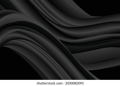 Black Fluid Pattern Abstract Background. Vector Illustration