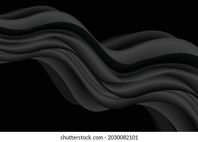 Black Fluid Pattern Abstract Background. Vector Illustration