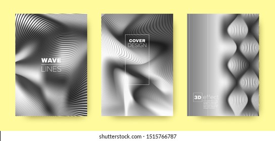 Black Fluid Template. Headline Cover. Dynamic Background. 3d Geometric Halftone Texture. Wave Template. Black Headline Cover. Dynamic Background. Fluid Template. Linear Texture.