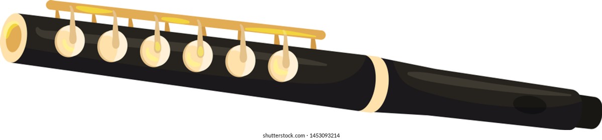 Black flute. Vector illustration on white background.