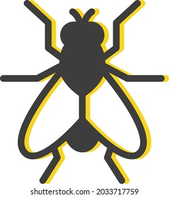Mosca negra, ilustración, vector, sobre fondo blanco.