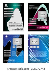 Black Flyer template vector set, collection

