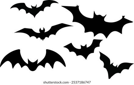 Clipart de murciélago volador negro para Halloween