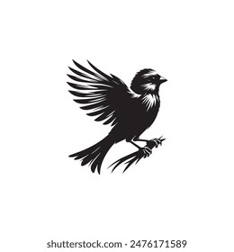 Black Flying bird logo design. Black bird Symbol and Icon Design.