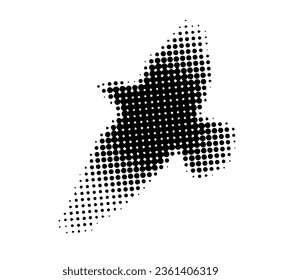 Black flying bird made of dots. Vector illustration . Freedom concept. For print,t-shirts, tattoo. A symbol of peace . Liberty symbol