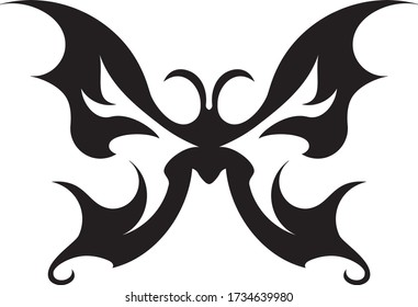 Black flying butterfly, cute vynil wall image
