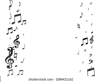 Black Flying Musical Notes Isolated On Stock Vector (Royalty Free ...