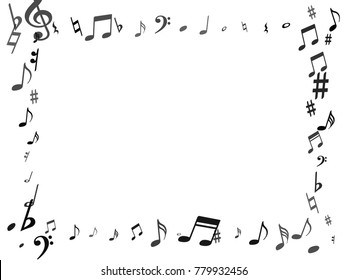 Border Template Music Notes Illustration Stock Vector (Royalty Free ...