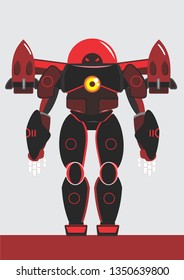 black flying robot character design