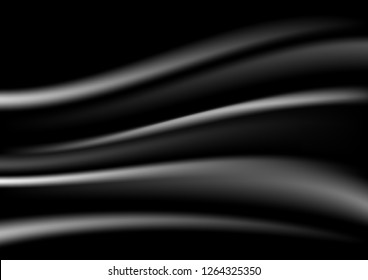 Black flying silk fabric background for grand opening ceremony  Vector illustration.