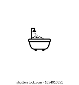 logotipo de baño plano de espuma negra
