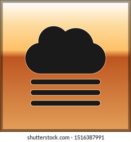 Black Fog and cloud icon isolated on gold background.  Vector Illustration