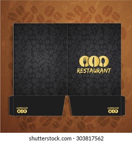 Black Folder Corporate identity Menu Restaurant Background coffee beans brown