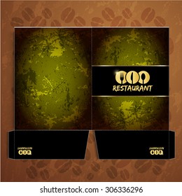 black Folder Corporate identity Menu Restaurant Background coffee beans brown