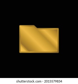 Black Folder gold plated metalic icon or logo vector
