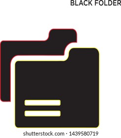 Black folder icon education concept symbol design