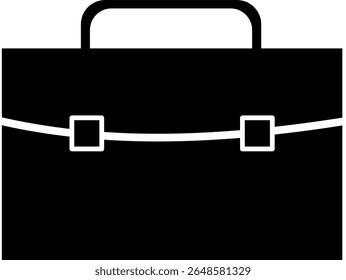 Black folder icon in flat style. Simple document organizer symbol representing files, documents, work, or office. Perfect for business, data management, digital storage, or productivity themes.