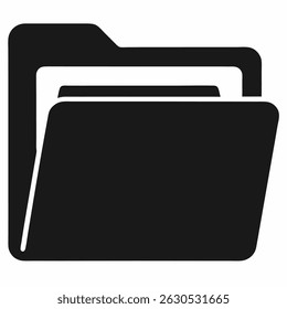 Black folder icon on white background.