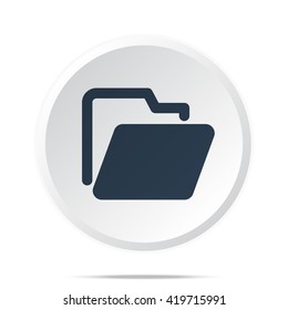 Black Folder icon on white web button