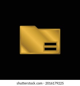 Black Folder Interface Symbol With Equal Sign gold plated metalic icon or logo vector