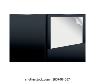 black folder mockup isolated icon vector illustration design