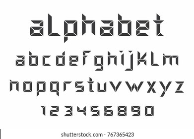 Black of font and alphabet