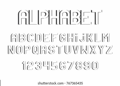Black of font and alphabet