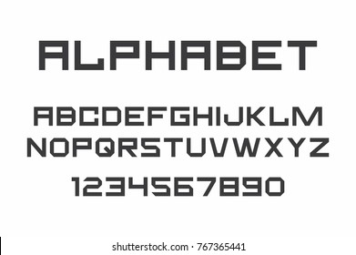 Black of font and alphabet
