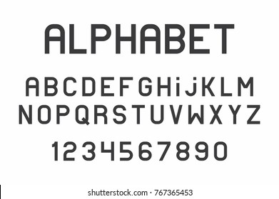 Black of font and alphabet