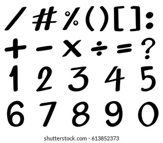 Diseño de tipos de letra negros para números