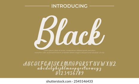 Black Font Stylish brush painted an uppercase vector letters, alphabet, typeface