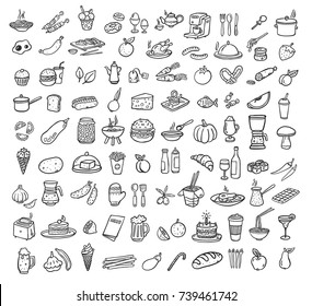 black food icons set