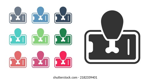 Black Food ordering on mobile icon isolated on white background. Order by mobile phone. Restaurant food delivery concept. Set icons colorful. Vector