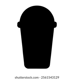 Black food plastic cup silhouette vector illustration on white background