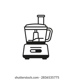 Black food processor kitchen appliance line icon.
