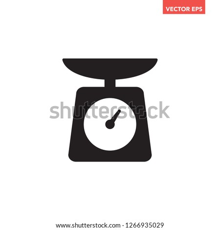 Black food scale icon. Simple glyphs kitchen tool flat design illustration infographic pictogram vector for app logo web button ui ux interface elements isolated on white background