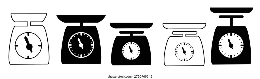 black food scale kitchen tool icon simple glyphs flat