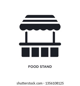 black food stand isolated vector icon. simple element illustration from travel 2 concept vector icons. food stand editable logo symbol design on white background. can be use for web and mobile