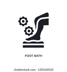 black foot bath isolated vector icon. simple element illustration from sauna concept vector icons. foot bath editable logo symbol design on white background. can be use for web and mobile