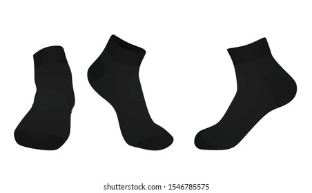 Black foot socks. vector illustration