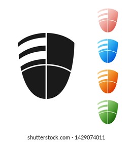 Black Football club logo template icon isolated on white background. Design element for logo, label, emblem, sign, poster. Set icons colorful. Vector Illustration