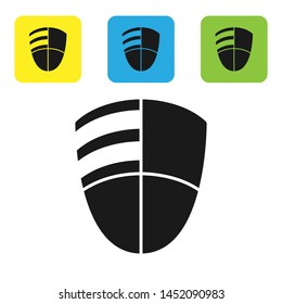Black Football club logo template icon isolated on white background. Design element for logo, label, emblem, sign, poster. Set icons colorful square buttons. Vector Illustration