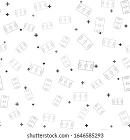 Black Football field or soccer field icon isolated seamless pattern on white background.  Vector Illustration
