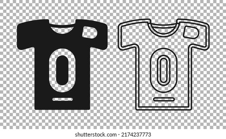 Black Football Jersey And T-shirt Icon Isolated On Transparent Background.  Vector