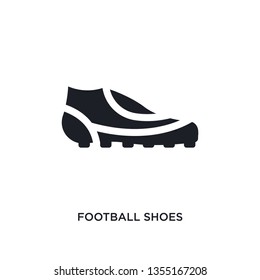 black football shoes isolated vector icon. simple element illustration from football concept vector icons. football shoes editable black logo symbol design on white background. can be use for web