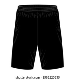 Black Football Short Pants Vector For Template.