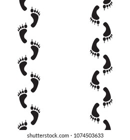 Black footprint with claws for T-shirt and apparel graphics, poster, print, postcard