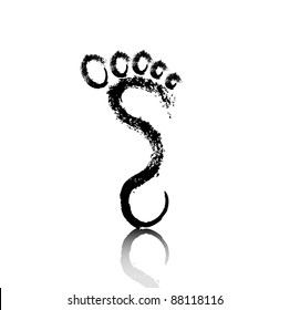 black footprint grunge element